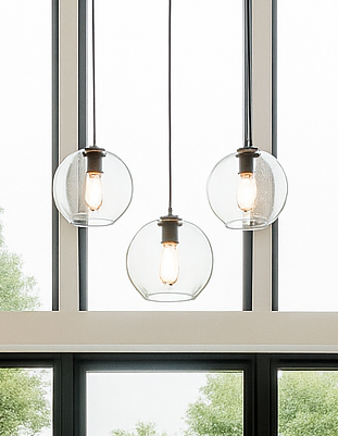 Luminária de Teto LED Pendente Logan Transparente